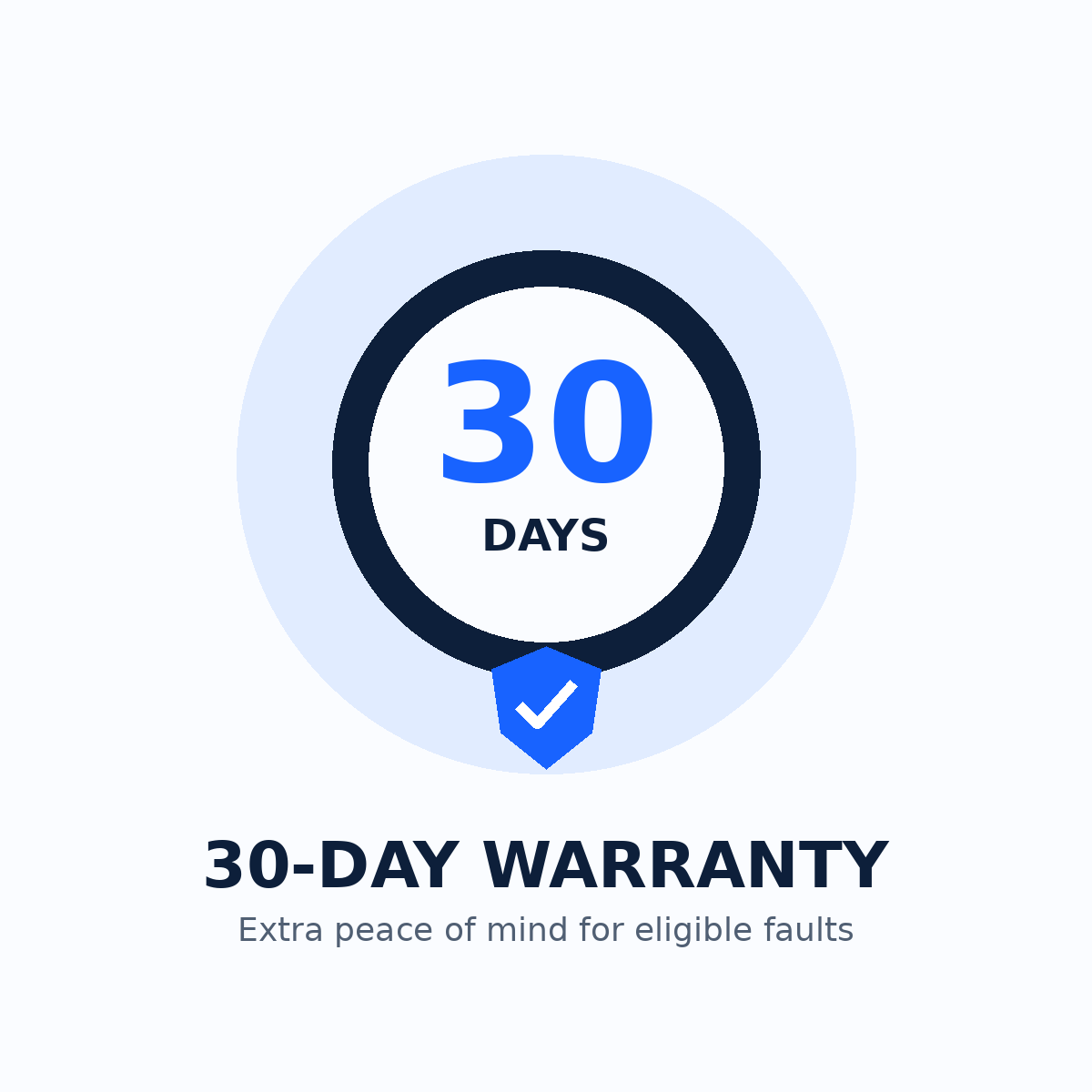 30-day product warranty badge