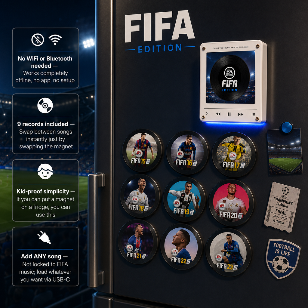 FIFA edition product features and nine magnetic discs