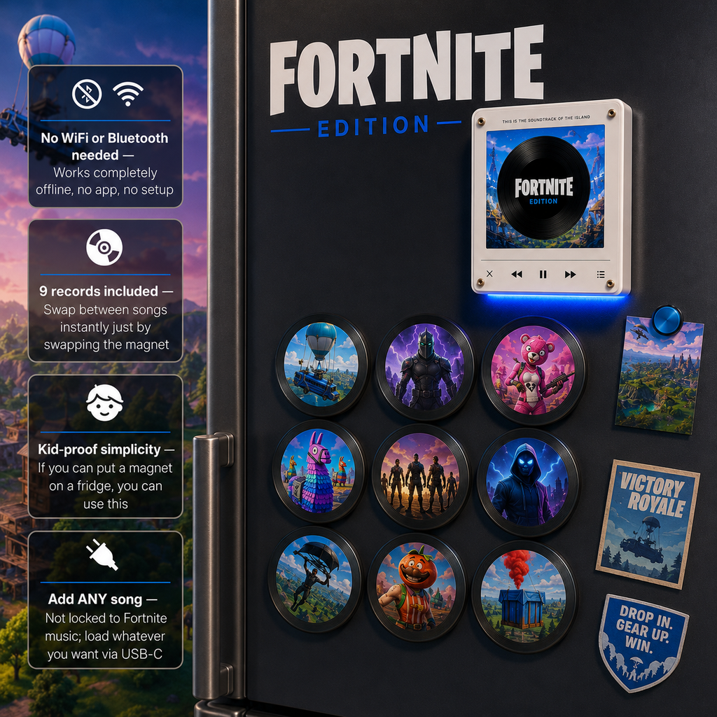 Fortnite edition product features and nine magnetic discs